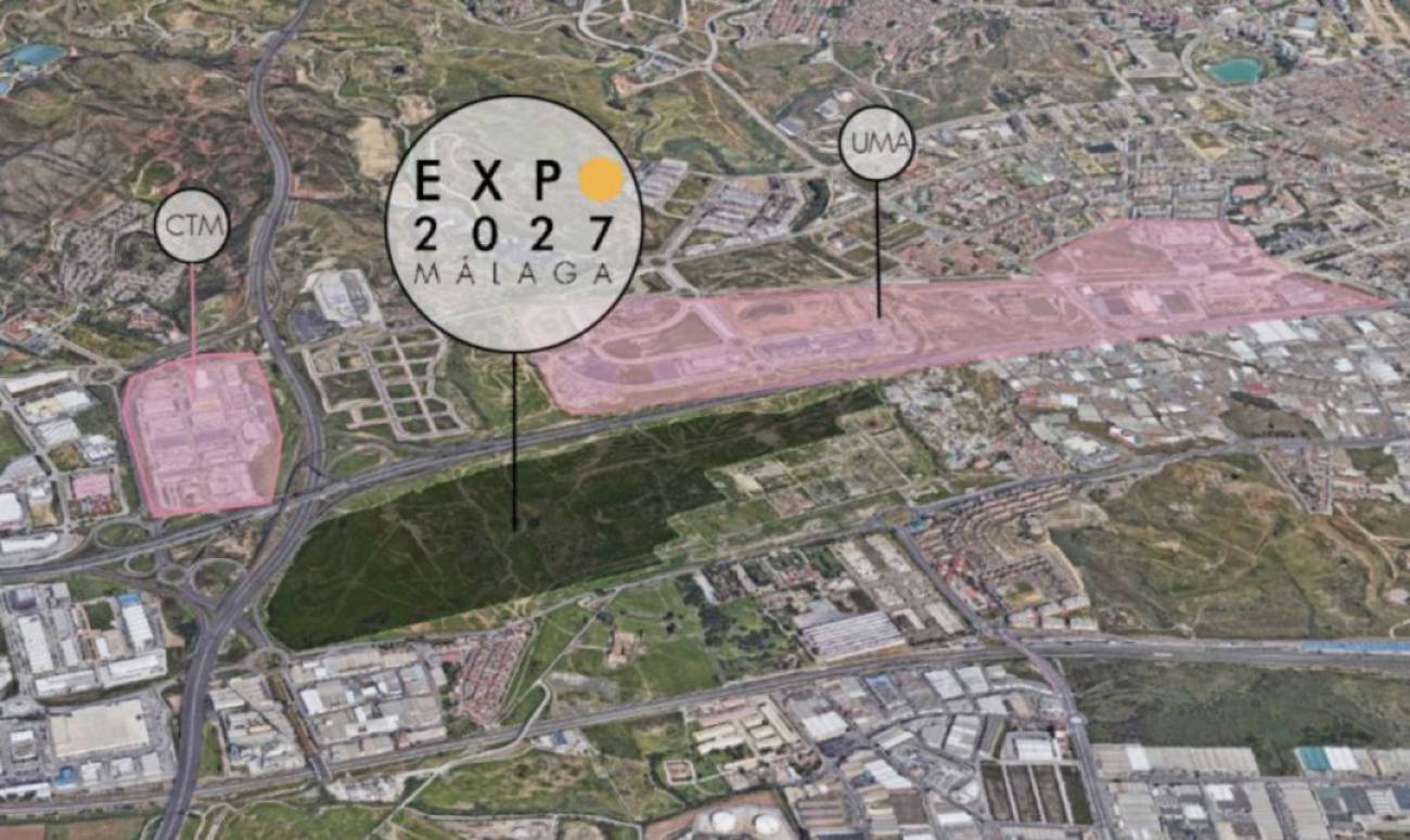 Plano de los terrenos donde se ubicaría la Exposición Internacional de 2027 / Ayuntamiento de Málaga