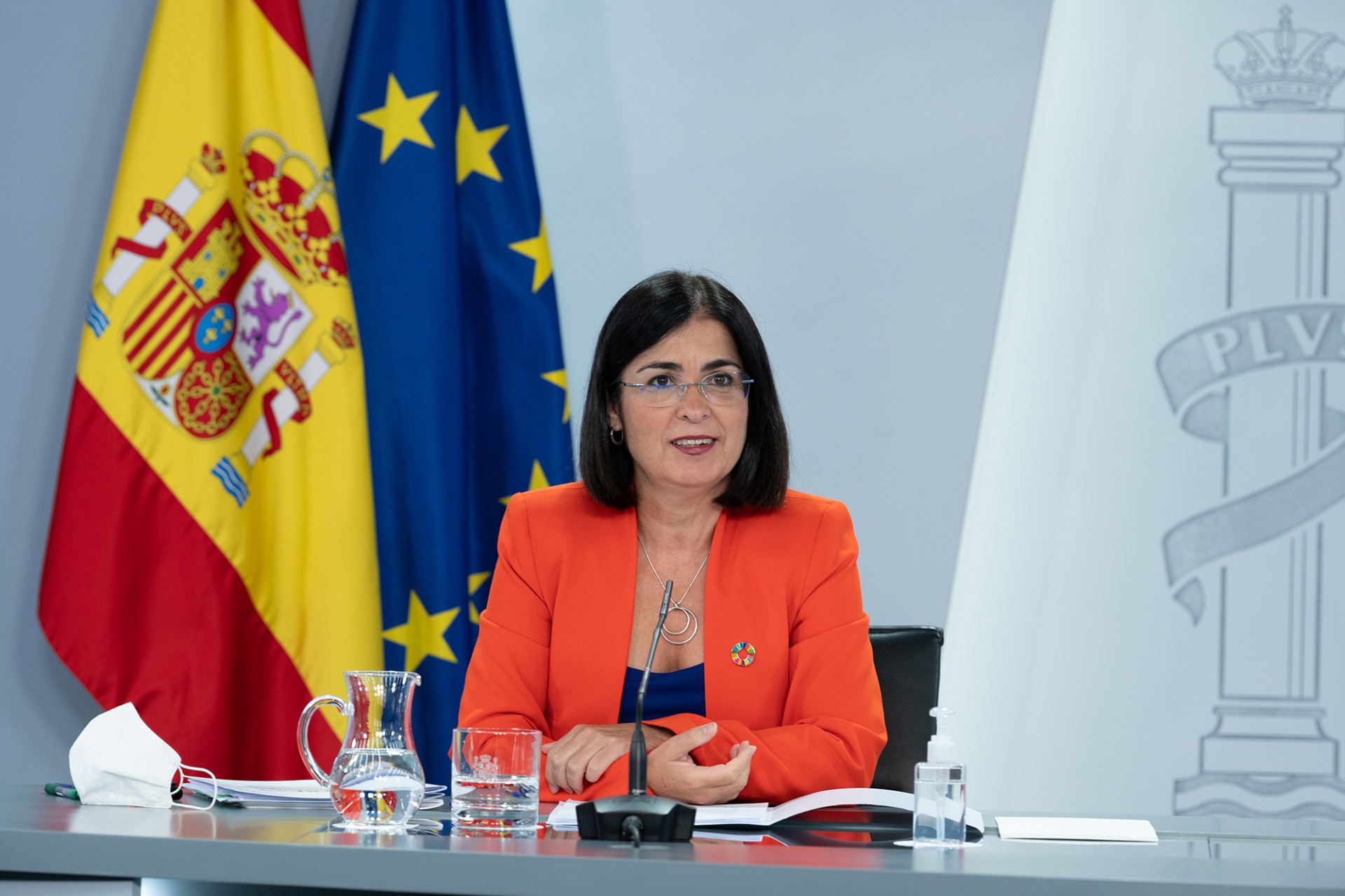 La ministra de Sanidad, Carolina Darias, en rueda de prensa