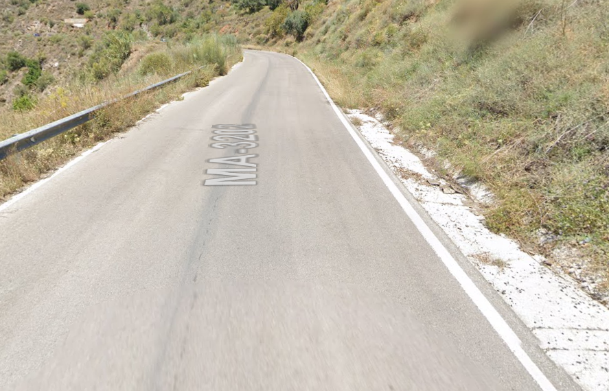 Tramo de carretera que une Rincón de la Victoria con Totalán (MA-3202) / Google Maps